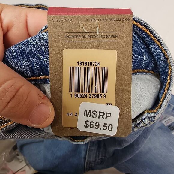 Levi's Size 44x32 Athletic Taper Fit Men's Jeans Denim Blue Jeans - Picture 8 of 8